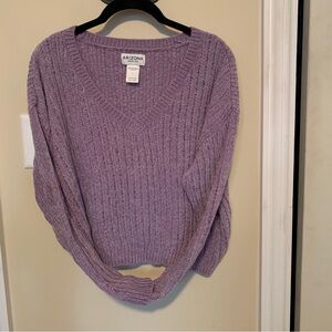 Cozy Purple V-Neck Sweater for Effortless Style